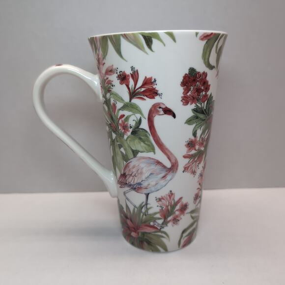 Kent Pottery Ashley Grace Flamingo Porcelain Mug Cup Coffee Tea Large Tall - Picture 3 of 8